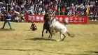 Villagers watch horse fight for Chinese new year