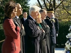 Obamas, Clintons lay wreath at JFK's gravesite