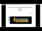 How To Convert Online Enquiries To Sales. - Part 1
