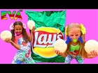 Bad Baby Crying Steals Giant Lays and Sweets Learn Colors Johny Johny Yes Papa Nursery Rhymes Songs