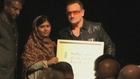 Bono presents Malala Yousafzai with Amnesty award